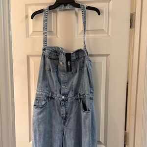 Fashion Nova Light Blue Denim Women's Overalls